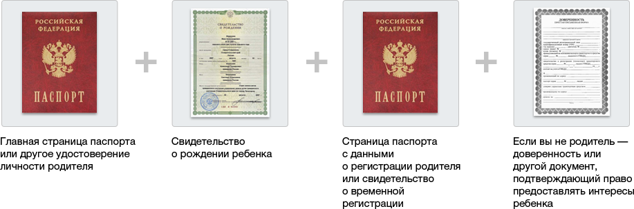 Документы для заявления в детский сад
